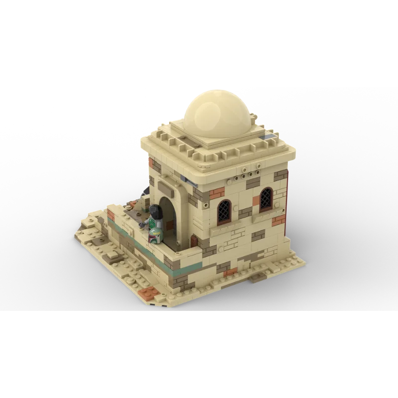 MOC Desert Planet Bausteine mit Kuppelhäusern Sci-Fi Sand Village Hero Home Modellbausatz Kreatives Display-Geschenk für Erwachsene