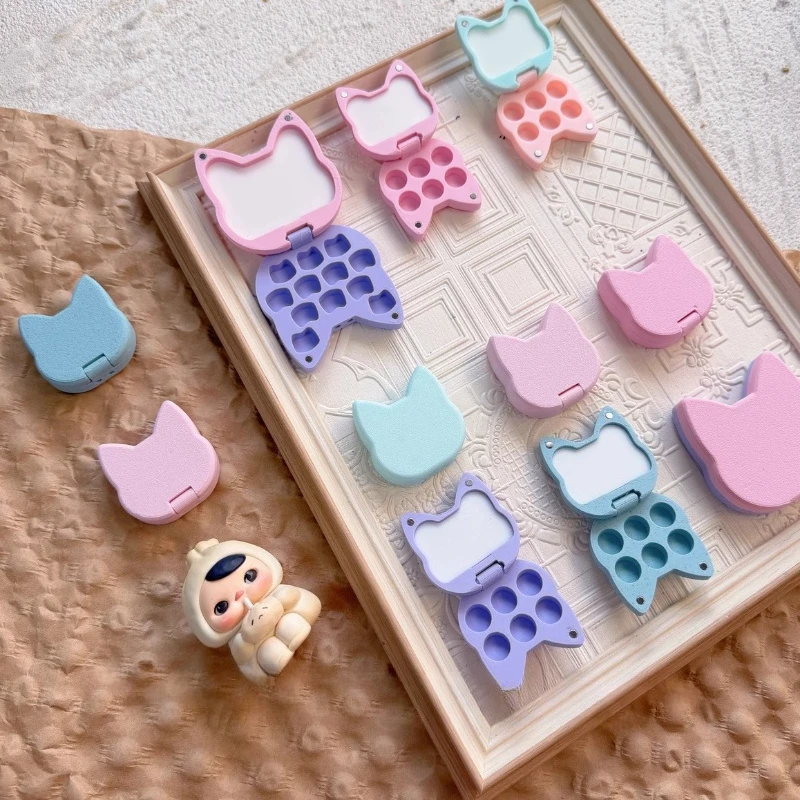 Cat-head Cartoon Watercolor Paint Box Suitable Art Students Painting Doodling Coloring Outdoor Sketching Portable Paint Box