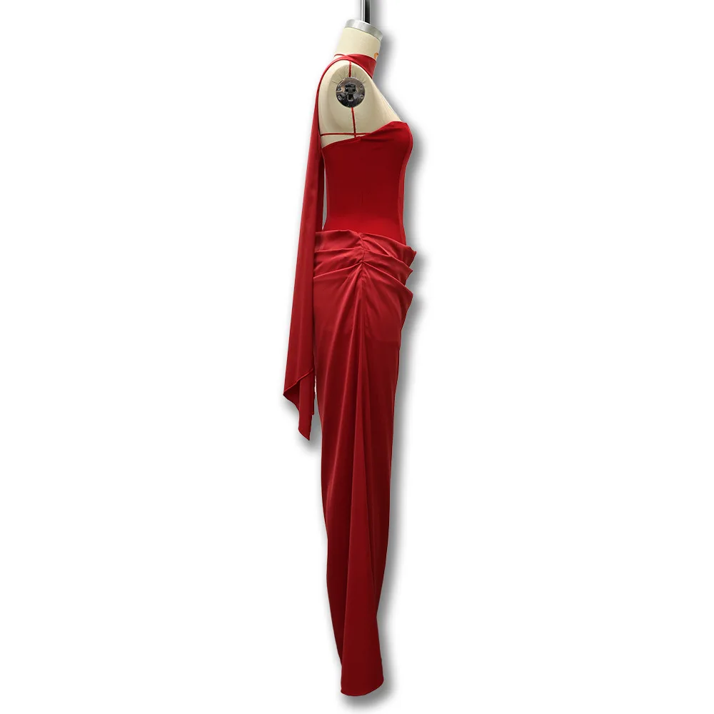2026 Sommer Neues Elegantes Ärmelloses Figurbetontes Kleid für Damen mit Bandverzierung Formelles Bodycon-Kleid – Detail 6