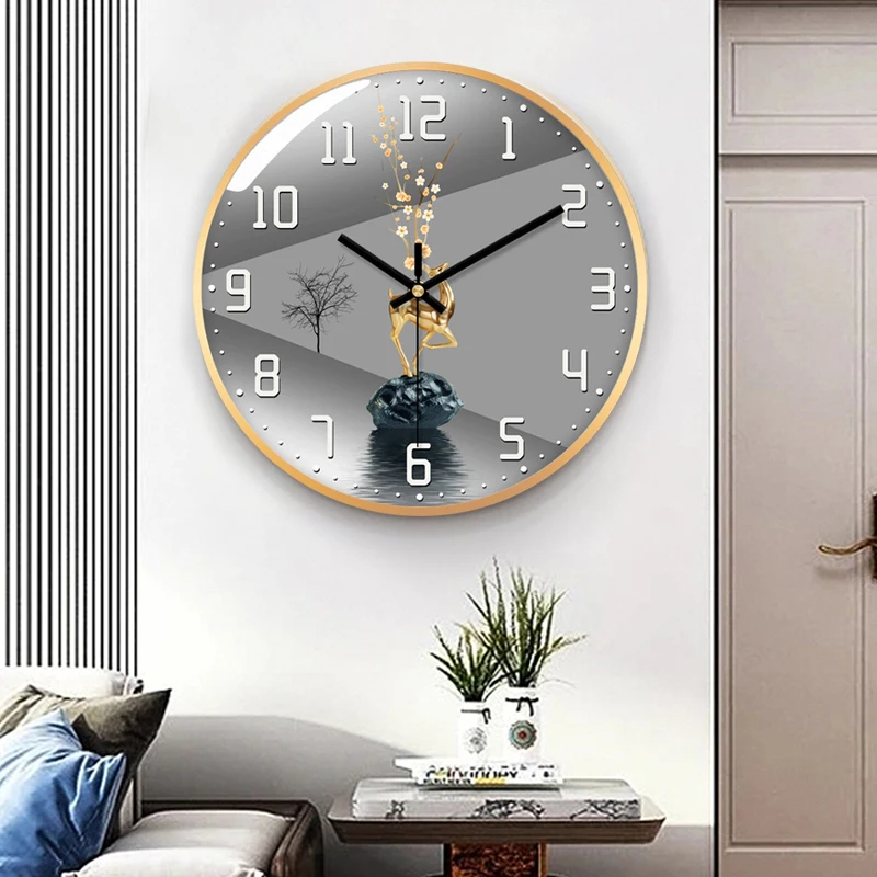 

Modern and stylish living room Kitchen bedroom Wall clock home decor items Room decoration round metal Clocks cheap Garden