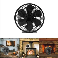 6 Blades Heat powered fan stove fan Unpowered fan With Cover Fireplace fan Efficient Heat Distribution Winter Air Volume