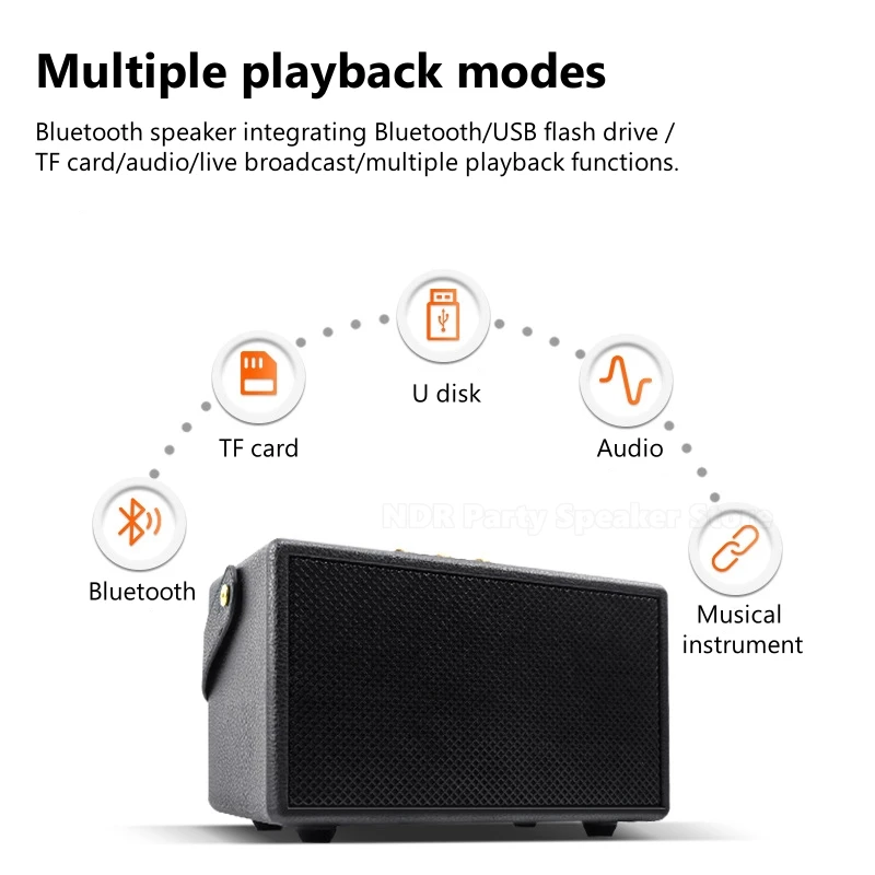 New Style Sells Well Retro Style Vintage 20W High Power Bluetooth Speaker Wireless Home Subwoofer Outdoor Portable Audio Player