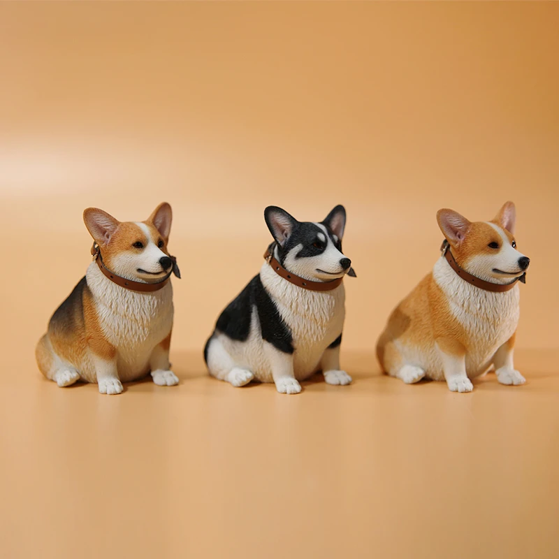 JXK 1/6 Scale Simplicity Modern Cute  Fat Corgi Simulation Pet Dog Model for 12inch Toy Figures Ornament Gift Showcase Soldier