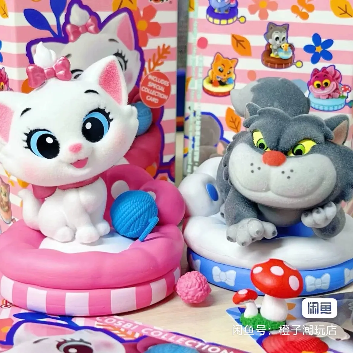 Disney Cats Party Cosbi Blind Box, Marie & Lucifer gevlokte figuren, Q-versie verzamelcadeauset voor meisjes Verzamelaarscadeau