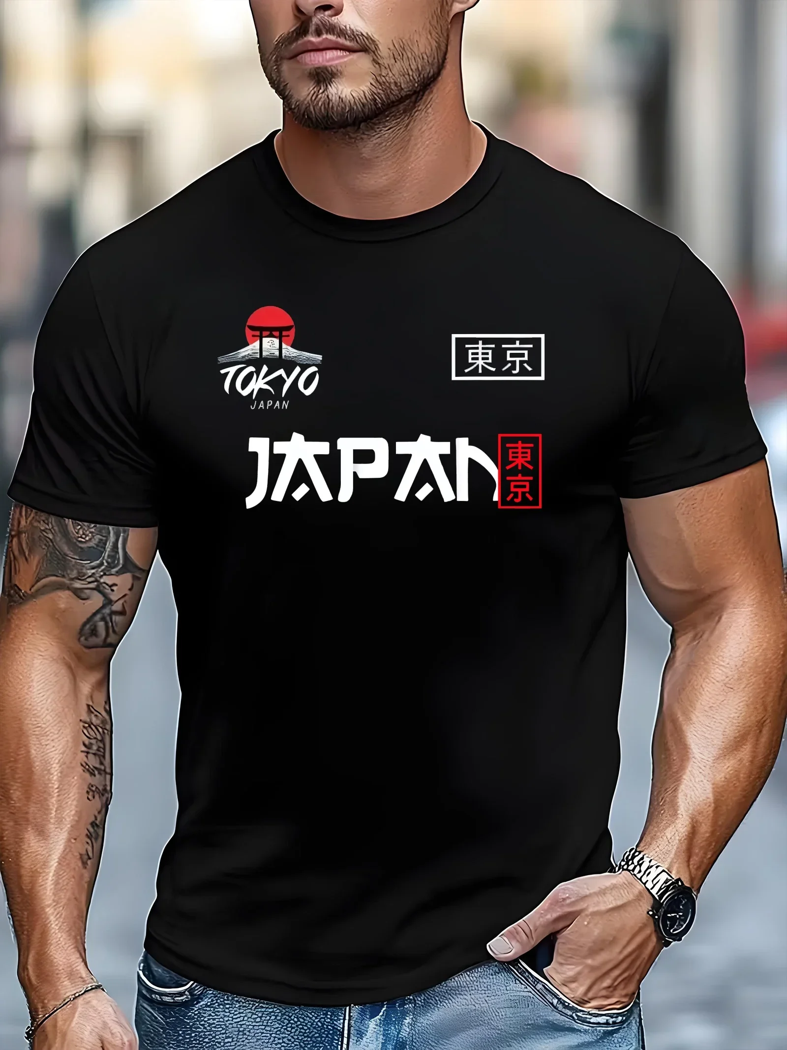 Tokyo Commemorative Men's T-shirt Travel Gift Casual Short Sleeved Top