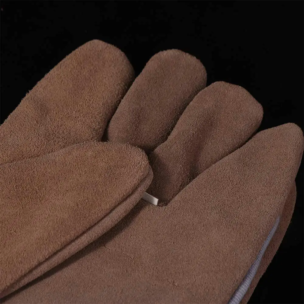 

1 Pair Abrasion Resistant Leather Work Gloves Labor Protection Heat Resistant Cowhide Welding Gloves Comfortable Thickened