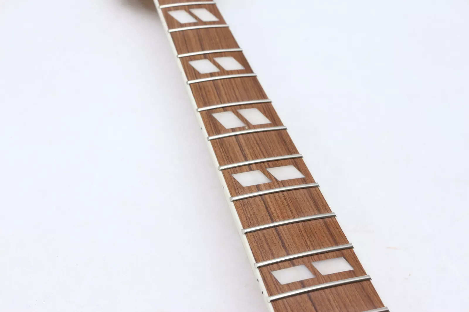 Unfinished 22 Fret Guitar Neck 24.75 Inch Scale Rosewood Fretboard for LP Style Electric Replacement Head Split Block Inlay DIY