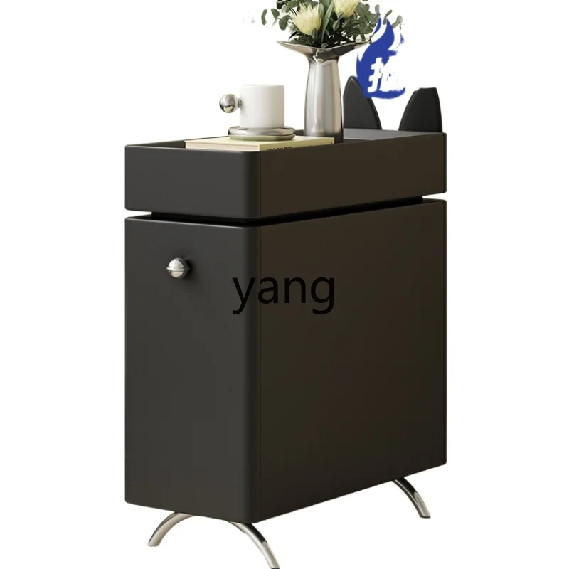 

Yjq Extremely Narrow Bedside Table Creative Wall Gap 20cm Cute Small Cartoon Black Bedside Cabinet