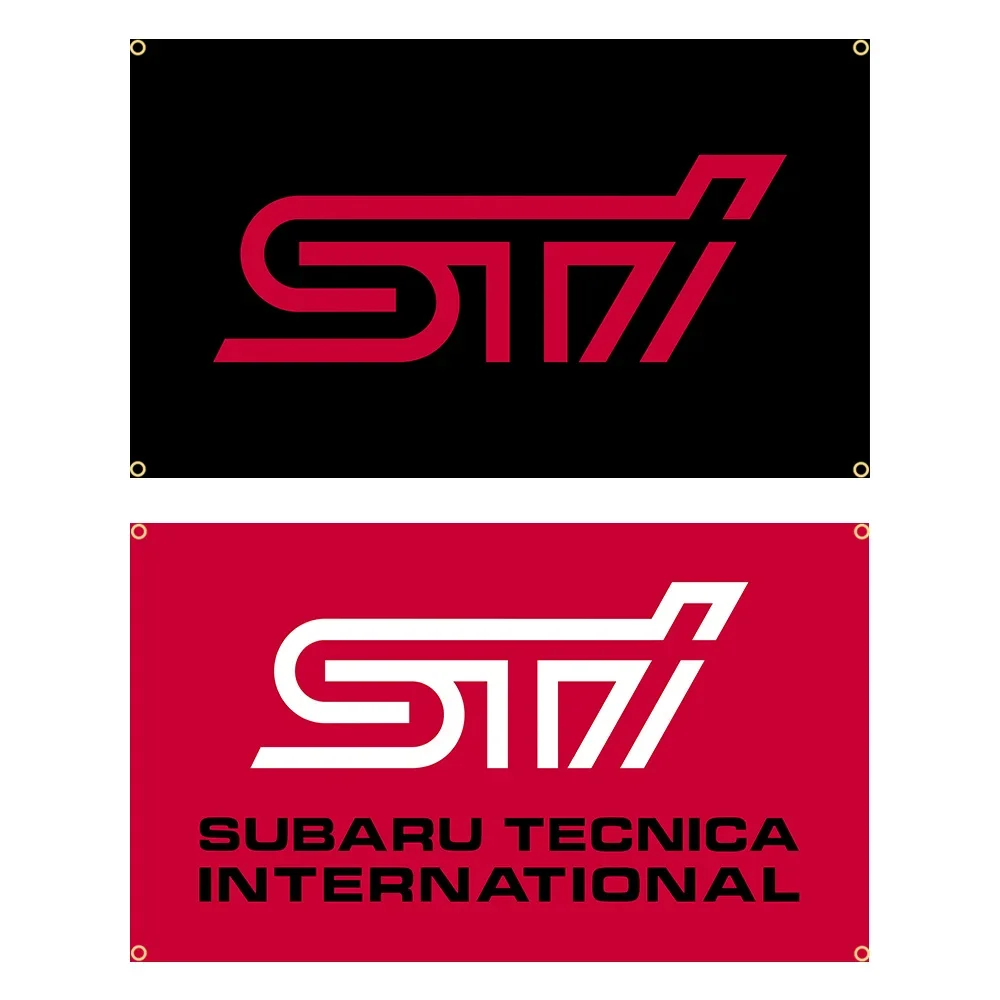 

90x150cm STI Performance Racing Car Flag Polyester Printed Garage or Outdoor Decoration Banner Tapestry