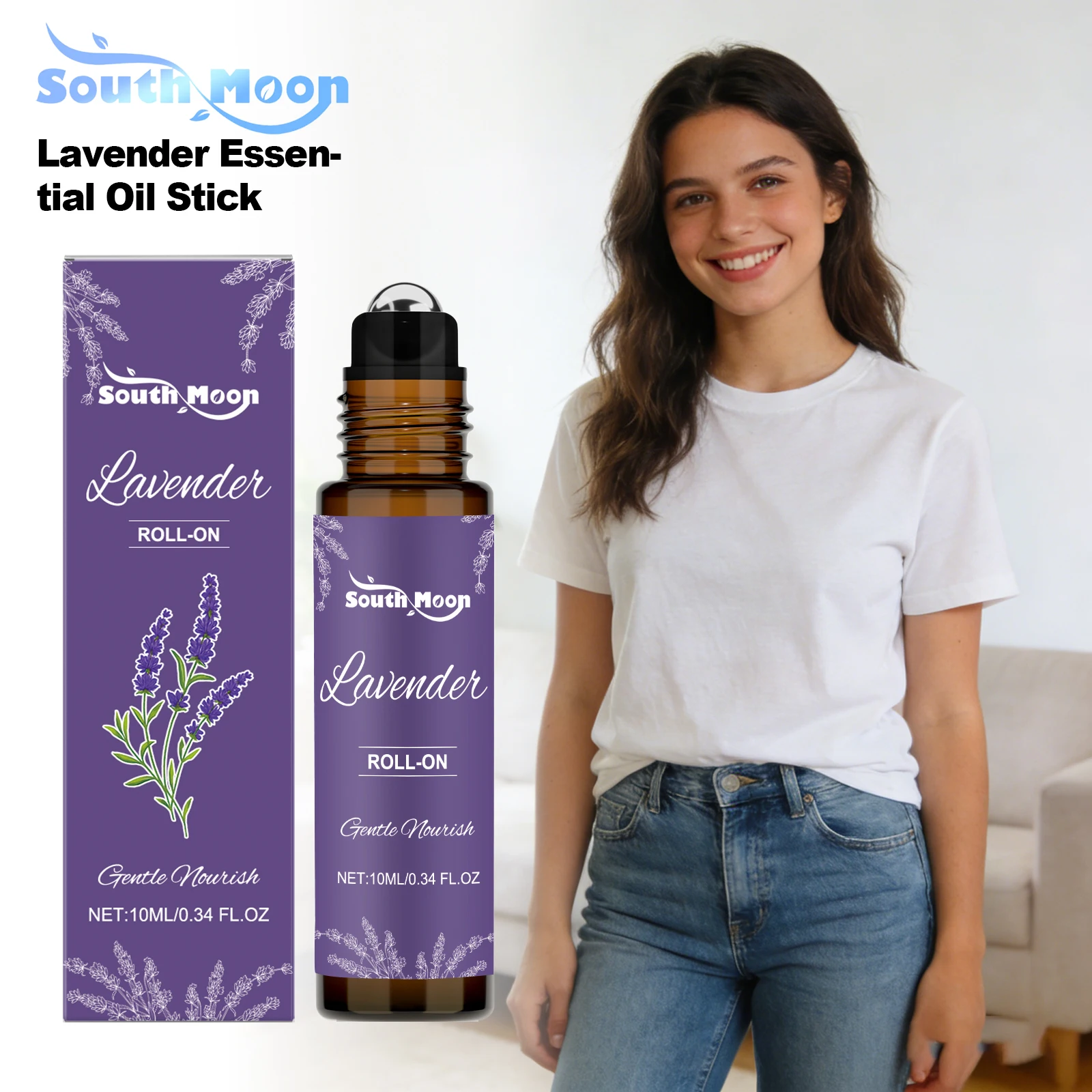 Lavender Body Fragrance Essential Oil Relaxing Mood Improve Anxiety Soothing Skin Lasting Fragrance Portable Body Care Essence