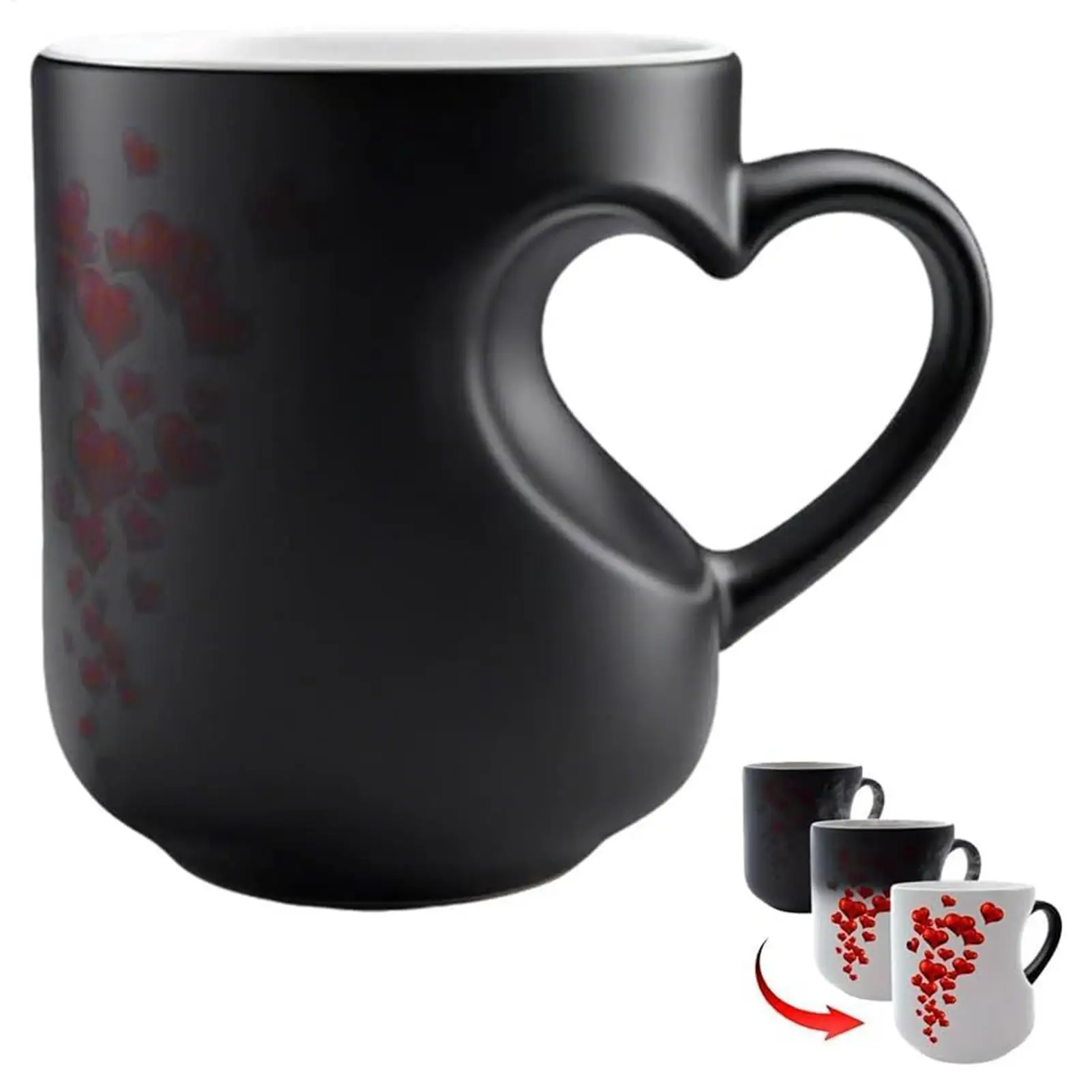 Magic Mug Funny Color Changing Coffee Tea Cup Heat Changing Sensitive Cup Design Drinkware Ceramic Mugs Valentine's Love Gift