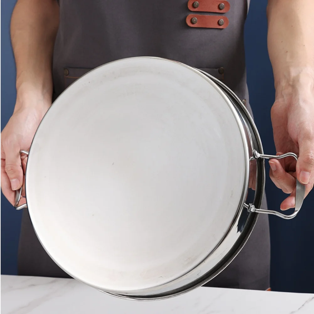 24 28 32 34 CM Stainless Steel Paella Pan for Paella Cooking Stir Fry and Deep Frying with Even Heat Distribution