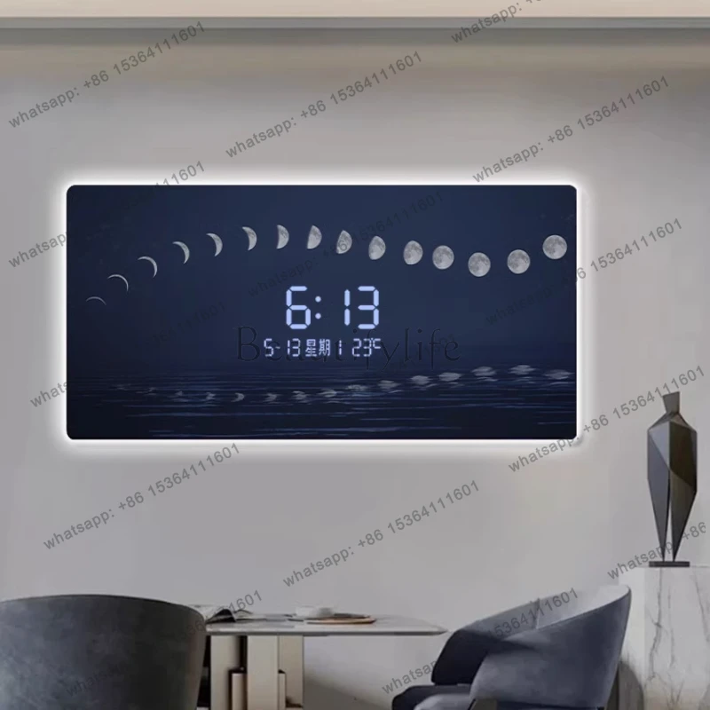 Nordic Aesthetic Wall Clock Bathroom Light House Luxury Wall Clock Bedroom Modern Orologio Da Parete Living Room Decoration