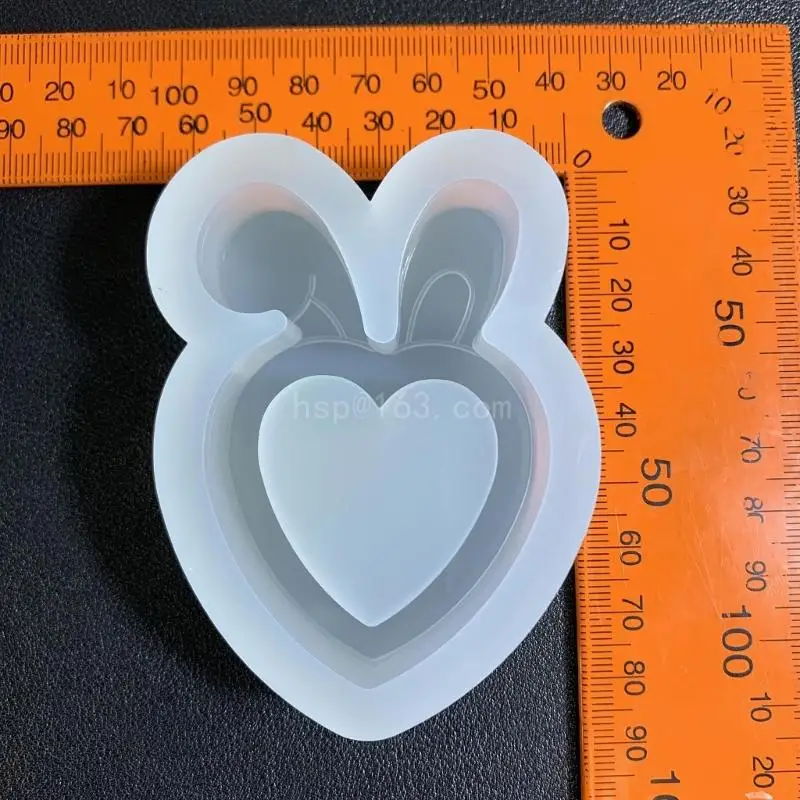 Geometry Little Rabbit Ears Ornament Silicone Epoxy Resin Mold DIY Keychain Pendant Jewelry for Bag Decorations Craft