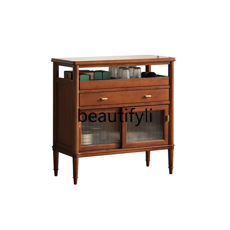 Coffee machine placement, ancient dining side cabinet, all solid wood storage, tea cabinet