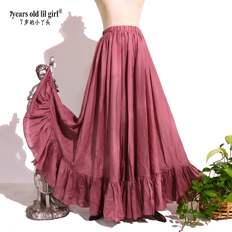Gonna in raso da 720 gradi Costume di danza del ventre Donna Gonne lunghe zingaresche Abbigliamento da pratica per ballerino YC09
