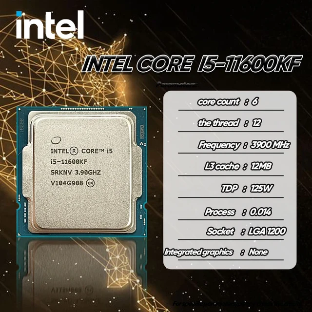 Intel Core i5-11600KF processor CPU i5 11600KF LGA 1200 New but without  cooler