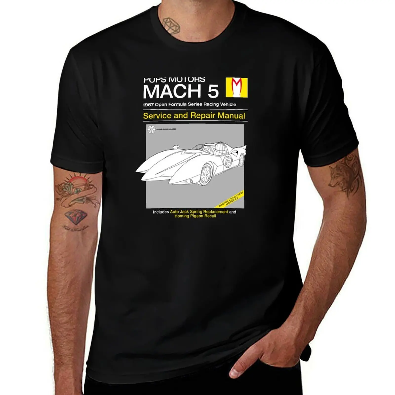 Mach 5 Service and Repair T-Shirt Simple Casual Short Sleeve Tee