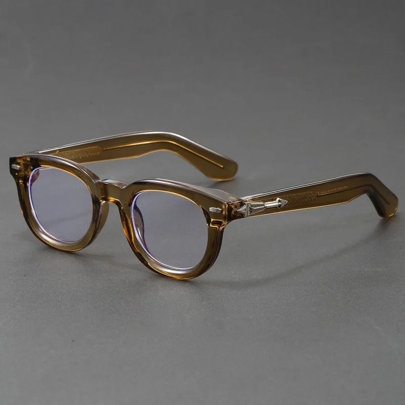 Retro Runde Acetat-Brillengestelle Unisex Metall-Pfeilscharnier Anti-Blaulicht Korrektionsbrille in Verschiedenen Farben