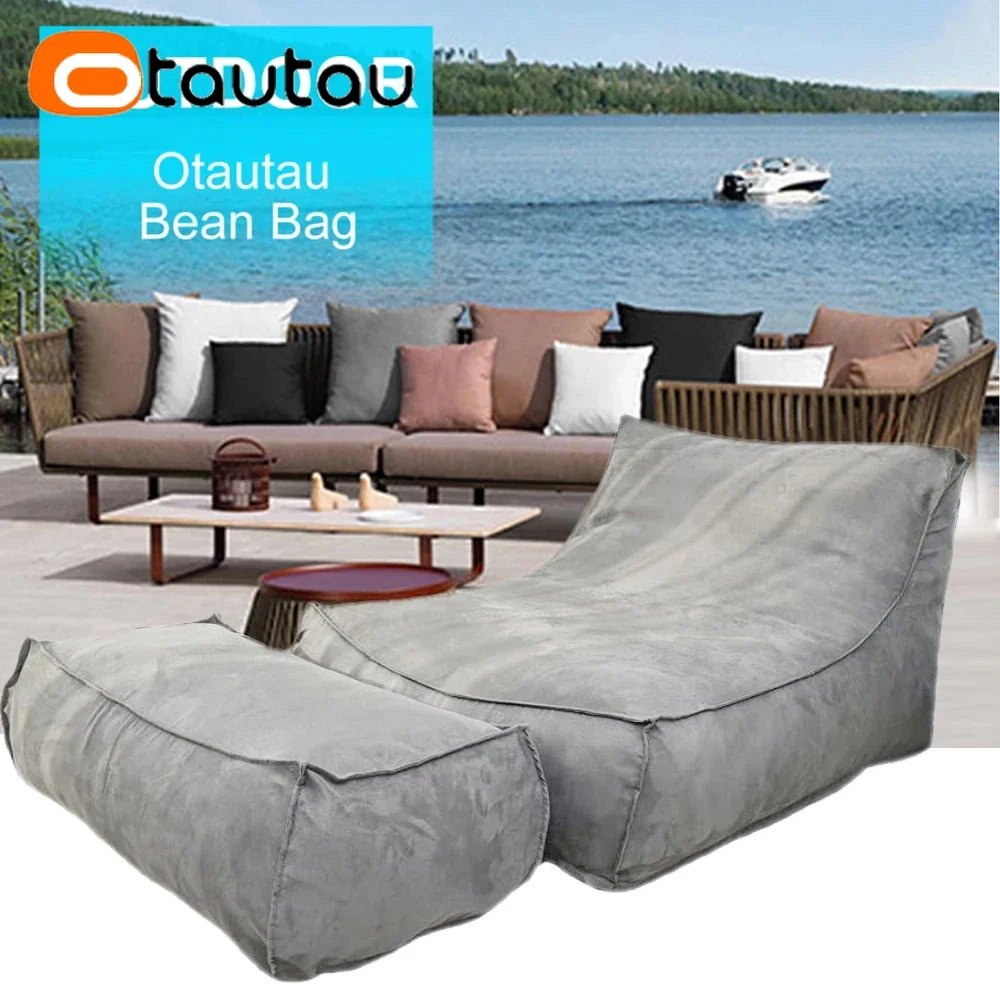 OTAUTAU Outdoor Bean Bag Lounger Cover No Filler Floor Beanbag Pouf Salon Ottoman Sofa Bed Garden Pool Beach Sac Furniture SF187