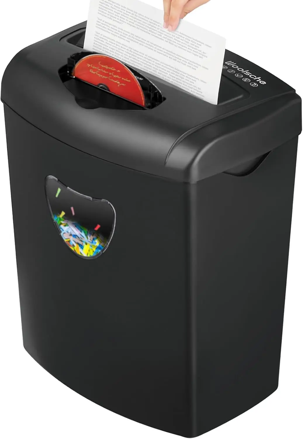 

12-Sheet Cross Cut Paper Shredder with Large 5.55-Gallon Basket - P-4 Security, 3-Mode Shred for Cards/CDs/Staples/Clip
