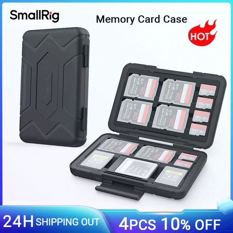 SmallRig SD Card Holder Memory Card Holder Case 15 Slots Water-Resistant for SD Card Micro SD Card XQD Card DSLR Camera Rig 3192