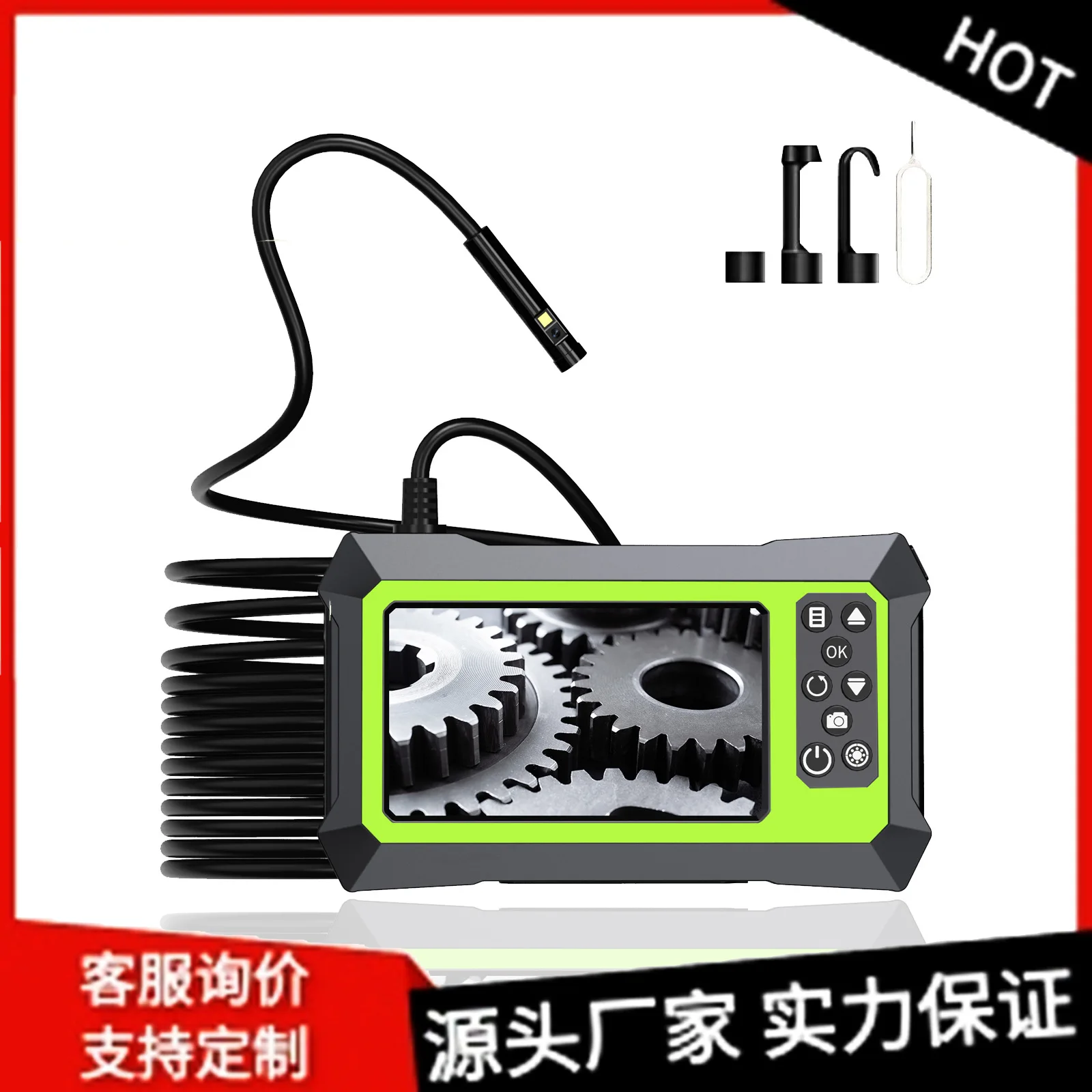 Dual lens 5.5/8MM 1080P foldable 4.3-inch industrial screen endoscope