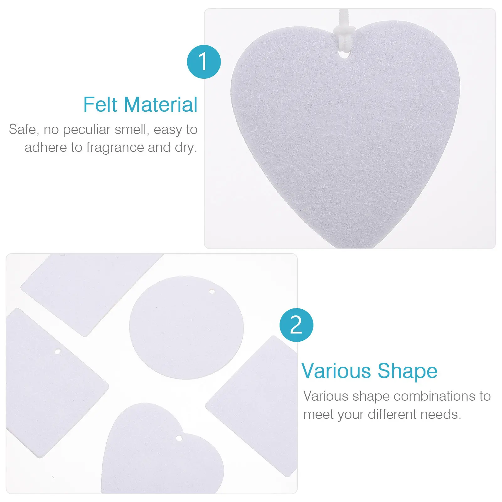 1Set Car Sublimation Air Freshener Blank Felt DIY Heat Transfer Sheet Portable Safe Replacement Air Freshener Aromatherapy