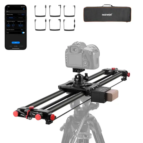 NEEWER ER1 31.5"/80cm(ER1-80) / 47.2"/120cm(ER1-120) Motorized Carbon Fiber Camera Slider Multiple Shooting Angles