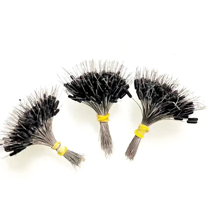 300pcs/pack Black Float Fishing Bobber Silicone Stopper Space Bean Connector Fishing Line Resistance Fishing Accessories