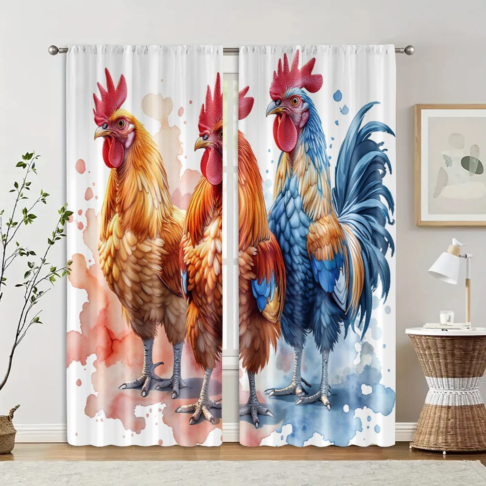 

2 pcs, filtering curtains (excluding rods, non-movable, without batteries) Three Chickens for use in bedrooms and living rooms
