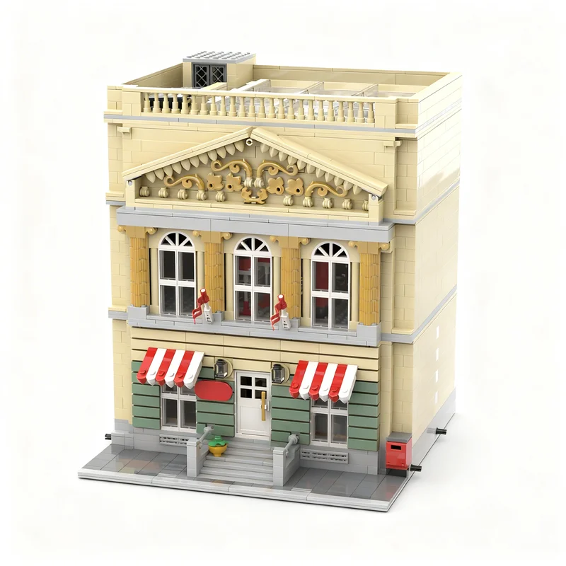 2757pcs MOC Modular Post Office In Neoclassical Style Modular Buildings Model Toy Building Blocks Christmas Gift Architecture