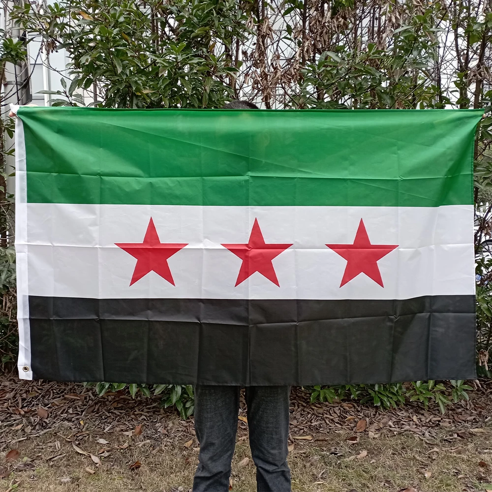 aerlxemrbrae   90*150cm Syria flag  The Syrian Arab Republic Syrian three star flag Banner Hanging Home Decoration