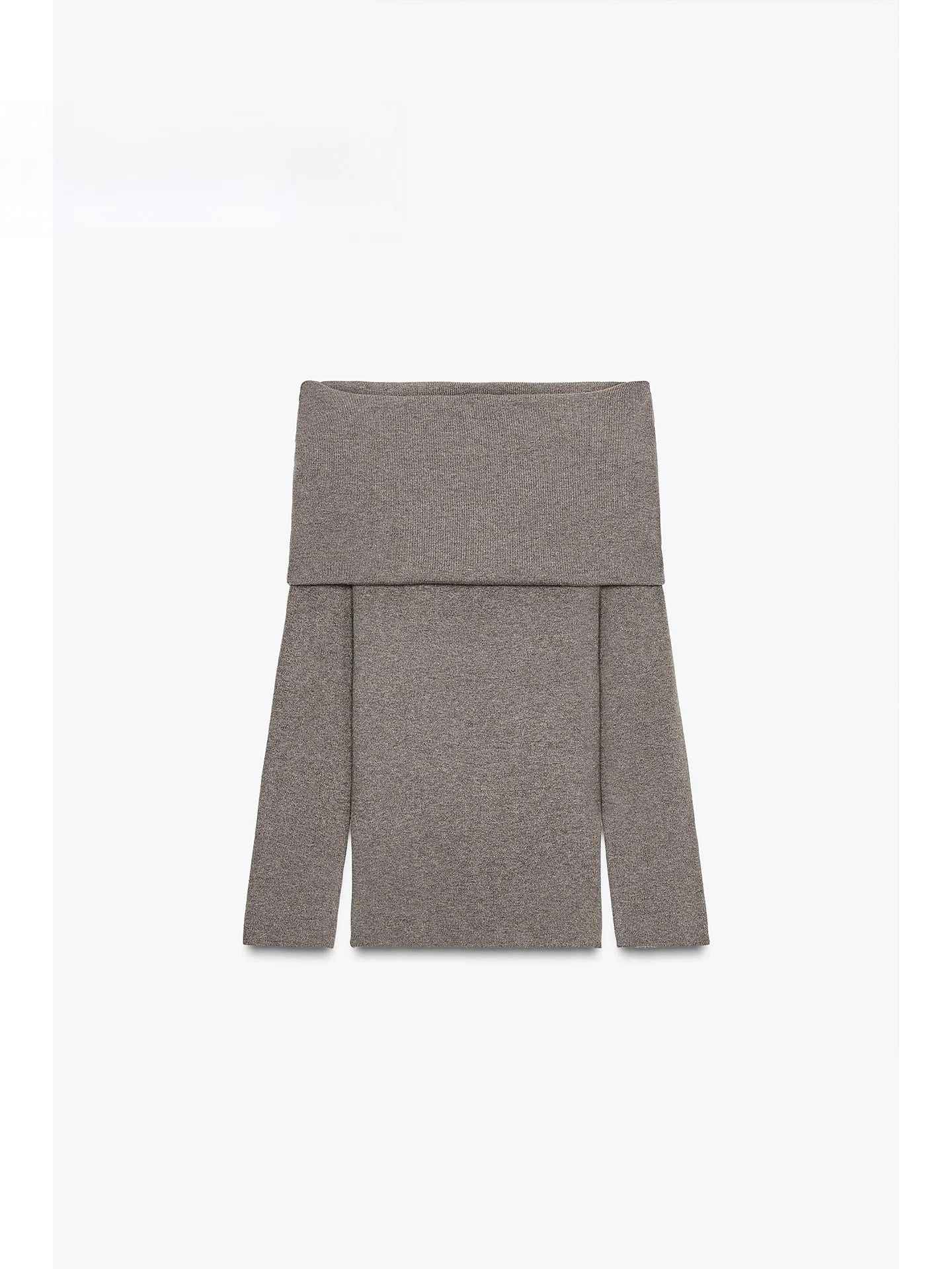 

Winter 2025 Sweet Slim Fit One oulder Knitted Tube Top Women's Faion Casual Sle Long Sve Folded Hemline Girls' Top