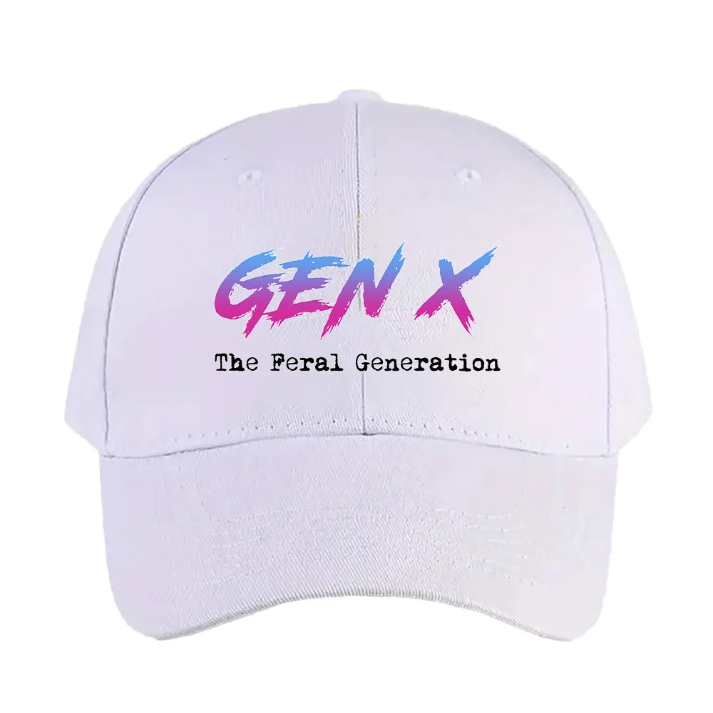Gen X  The Feral Generation Summer Woman Man Adult Baseball Cap Adjustable with Curved Brim duckbill cap protection sun hats
