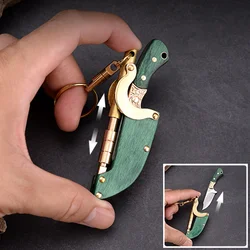 Colorful Wood Handle Portable Knife Handmade Pocket Knife, Fruit Utility Knife, Camping Meat Cutting Mini Knife with Keychain