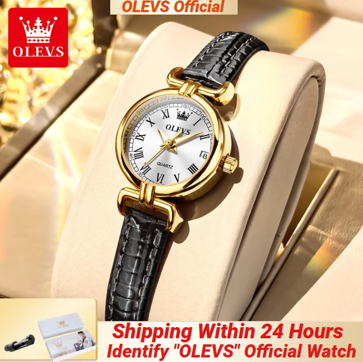 

OLEVS 5645, роскошные маленькие квадратные часы, женские оригинальные кожаные ремешки, водонепроницаемые наручные часы с римской шкалой, женские