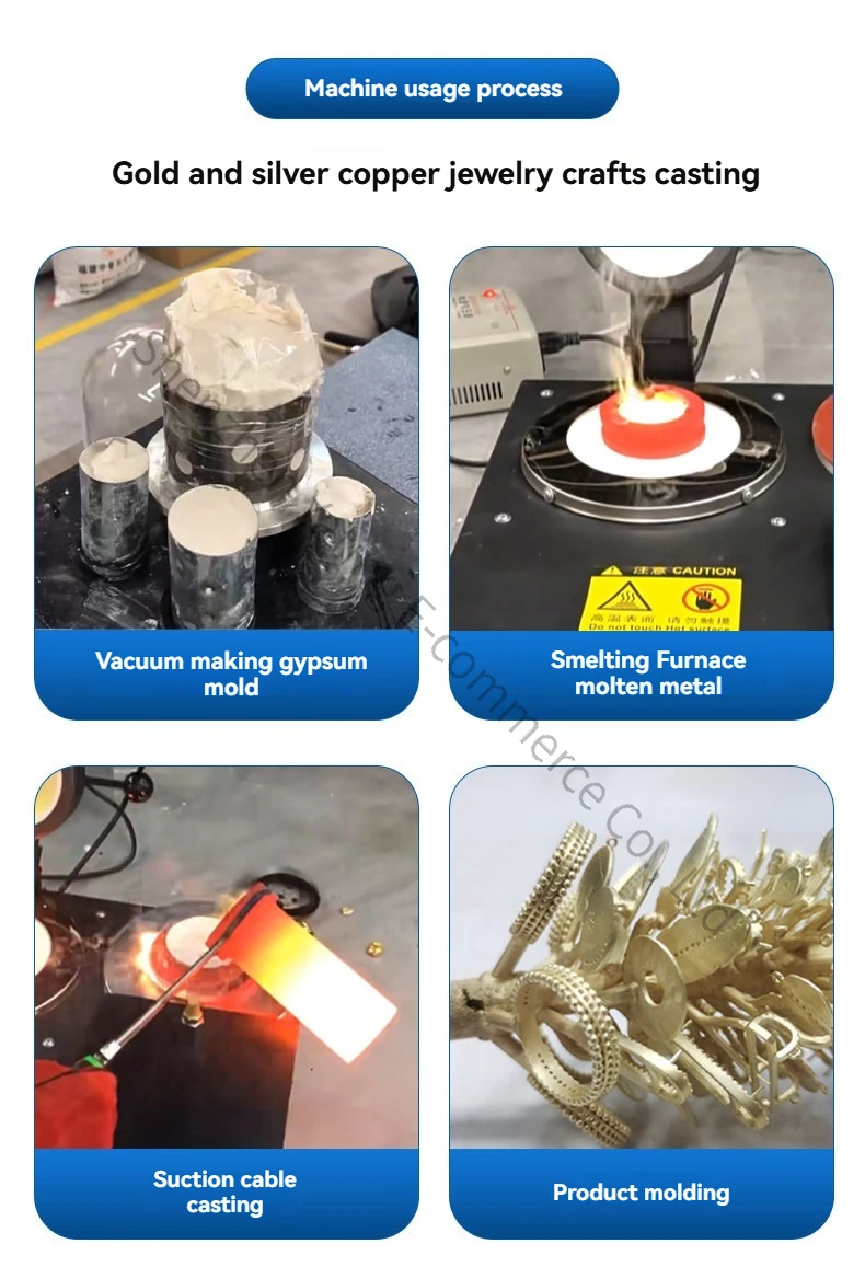 Three-in-one Suction Connected Gold Melting Furnace Integrated Casting Machine Jewelry Plaster Mold Equipment