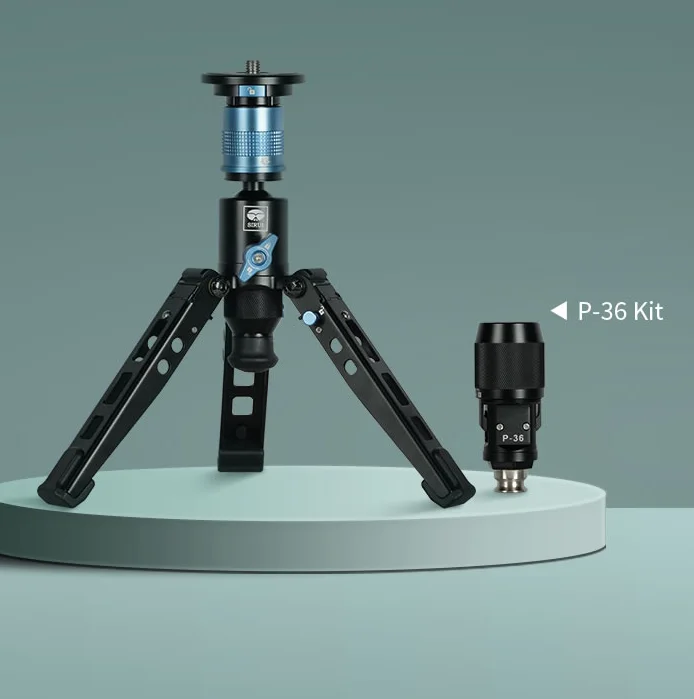 SIRUI P-36 statiefset, aluminium statiefbasis en adapter voor een SIRUI P-306/326 monopod