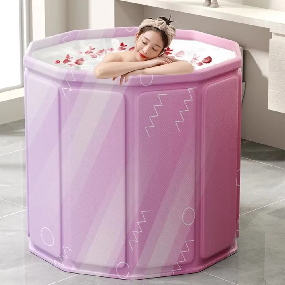 Foldable Bath Tub Portable Bathtub for Children and Adults Full Body Thickened Bath Bucket Long Term Temperature Locked Bathtub