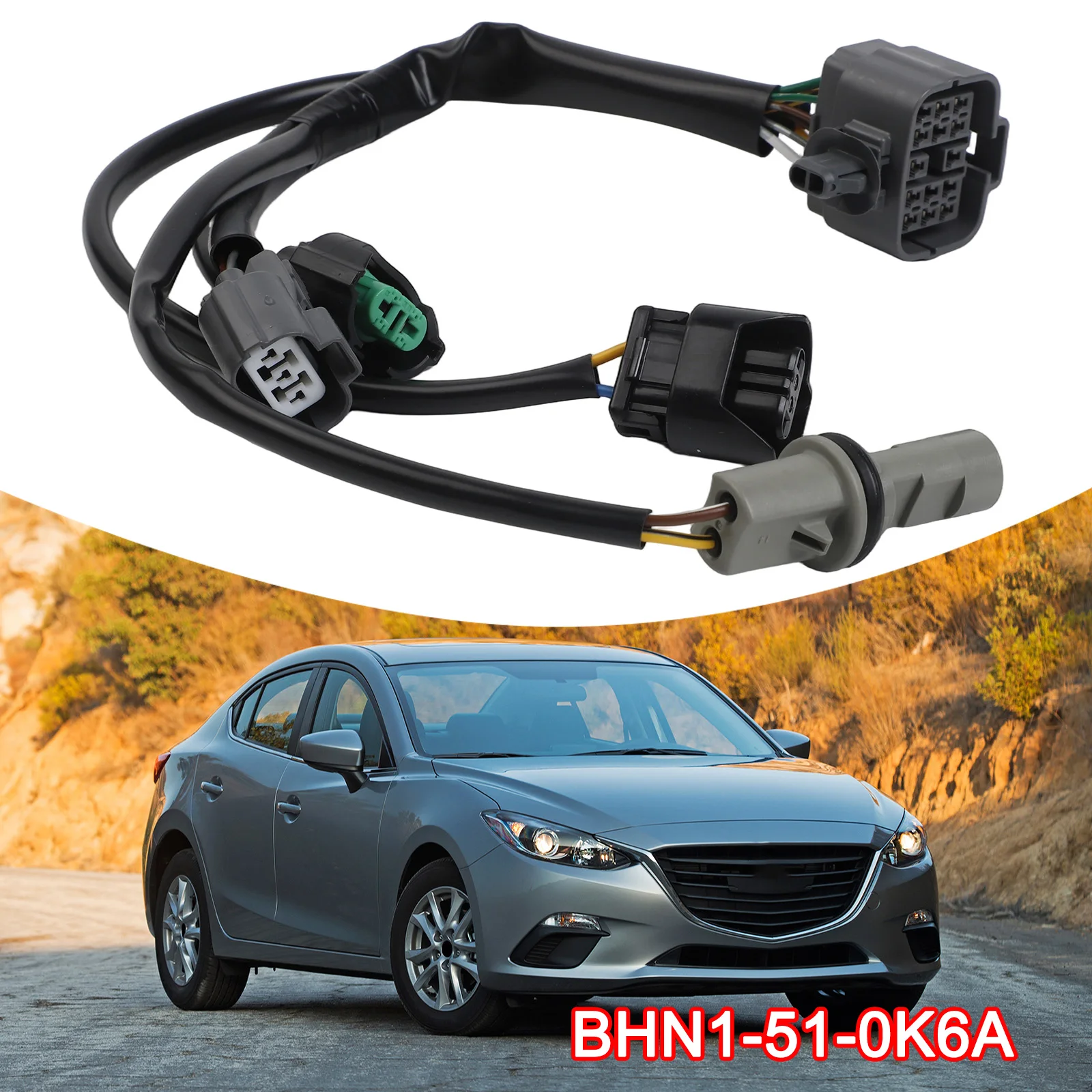 Headlight Wiring Harness For Mazda 3 2014-2018 BHN1-51-0K6A Headlight /Wiring Harness //Black ABS Car Replacement//