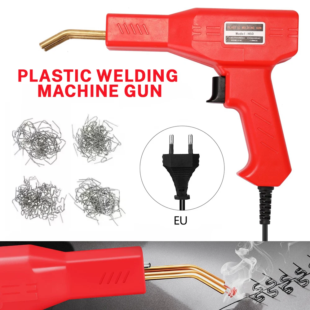 

НОВЫЙ сварочный аппарат для пластика, сварочный аппарат, паяльный пистолет для автомобильного бампера, 4 типа скоб для ремонта бампера/каяка/пластика