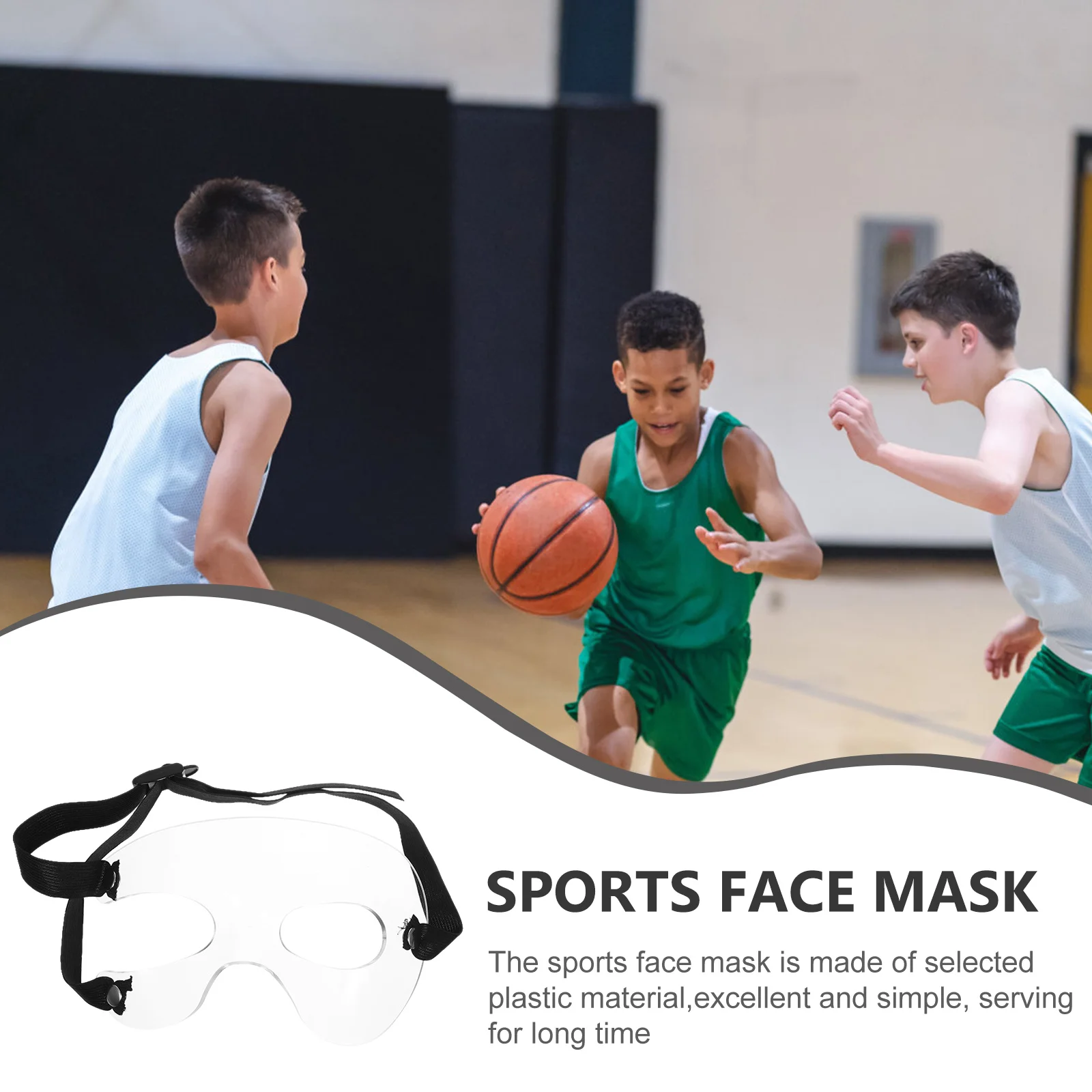 Face Protection Nose Mask Basketball Football Soccer Adjustable Protector for Sports Plastic