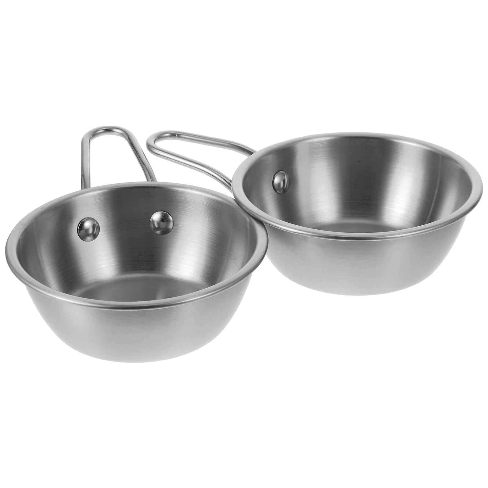 

2 Pcs Stainless Steel Rice Bowl Korean Cuisine Makgeolli Bowls Traditional Cup Container with Handle Seasoning