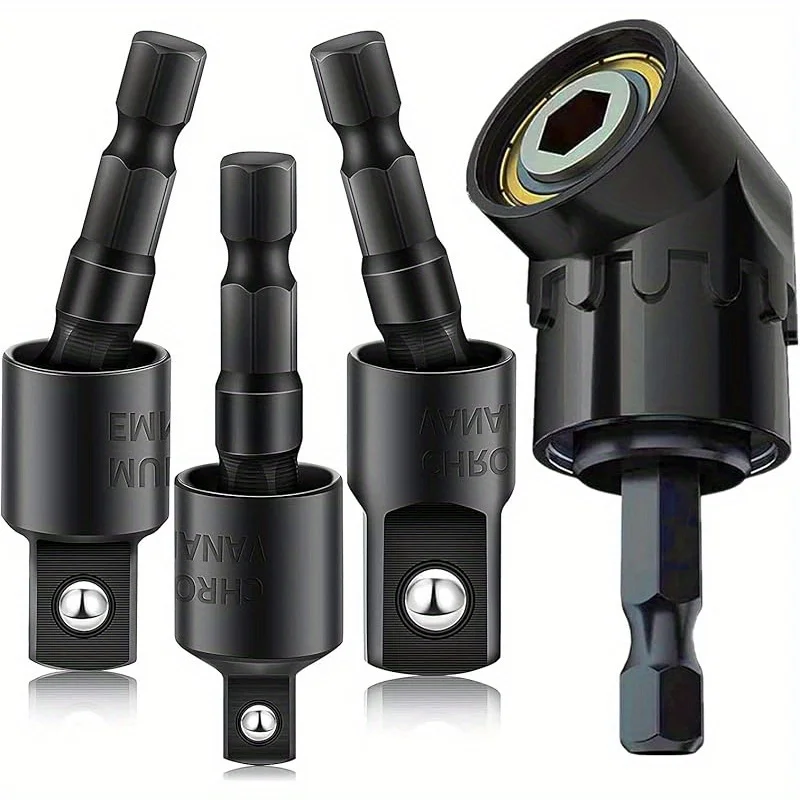 Impact-Grade Power Tool Socket Set, With 360° Rotatable Hexagonal Handle, Anti-Fracture Design And Adapter