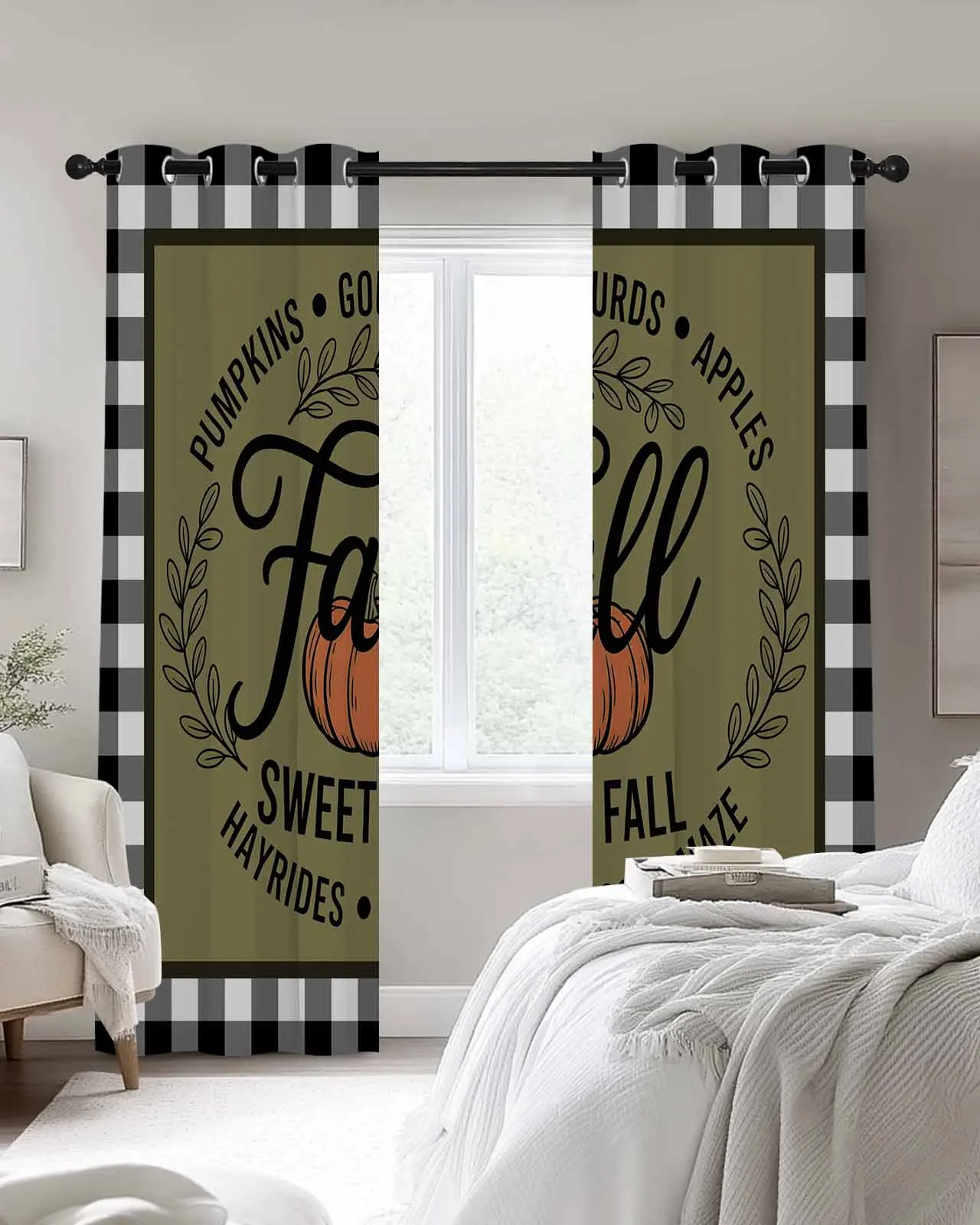 

Осенние тыквы, осенние милые осенние оконные шторы из полиэстера для гостиной, кухни, спальни, шторы