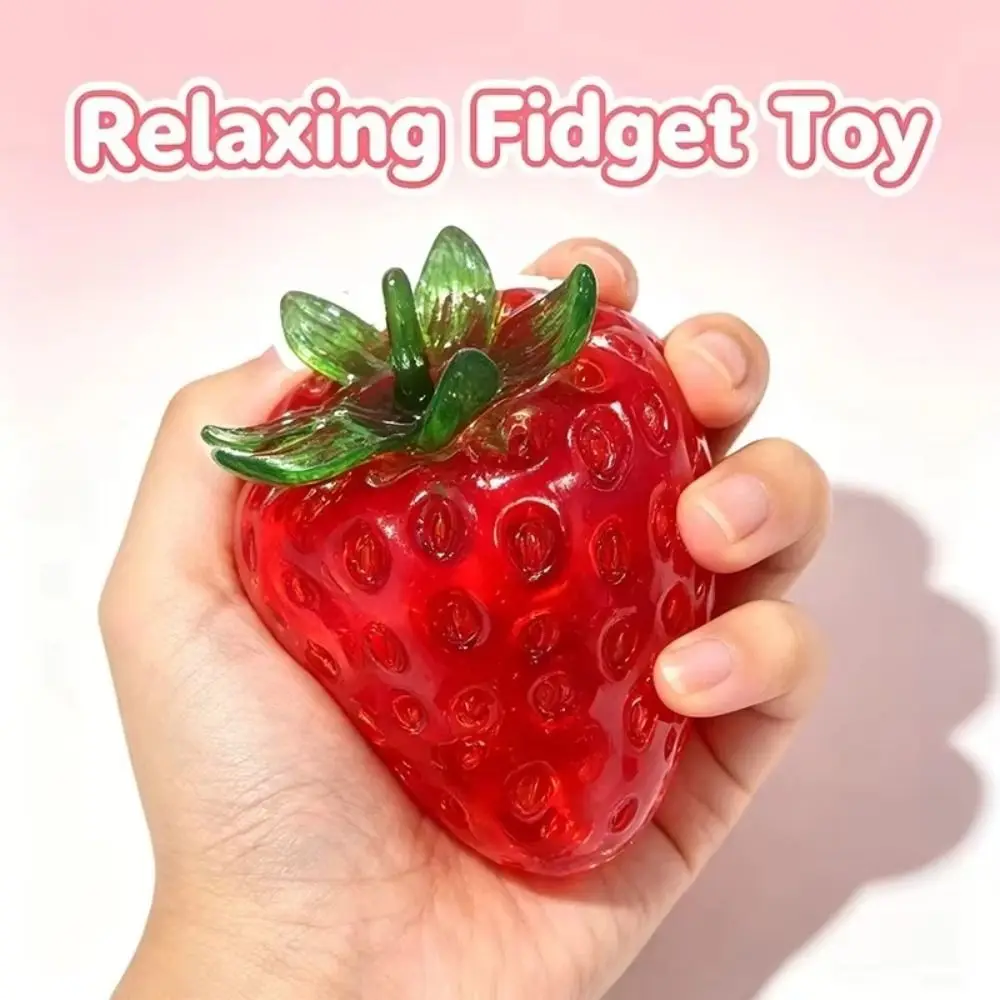 Handmade Strawberry Ball Strawberry Squeeze Toy Non-Rebound Highly Moldable Moldable Squeeze Ball Strawberry Shape TPR