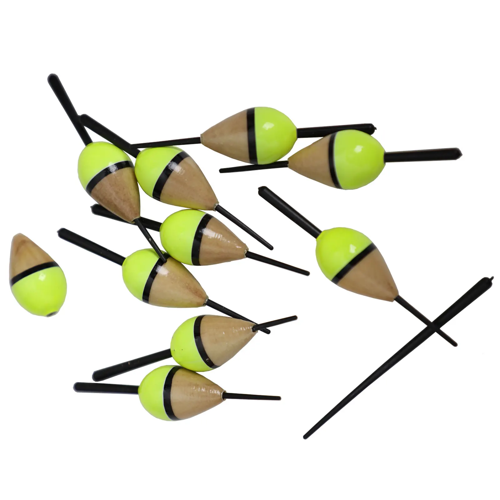 

FREE FISHER 10pcs/Lot Lighted Fishing Floats,8cm Bobbers,Collection Cork Buoy Paulownia Wood Floats Plastic Stick Buoyancy 2g
