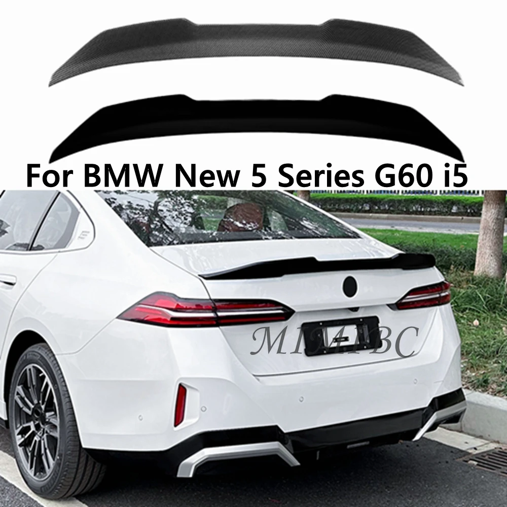 

FOR BMW New 5 Series G60 i5 2024+ 520i 525i 528i 530i 535i PSM Style Carbon Glossy Black Rear Trunk Lid Spoiler Wings Tuning