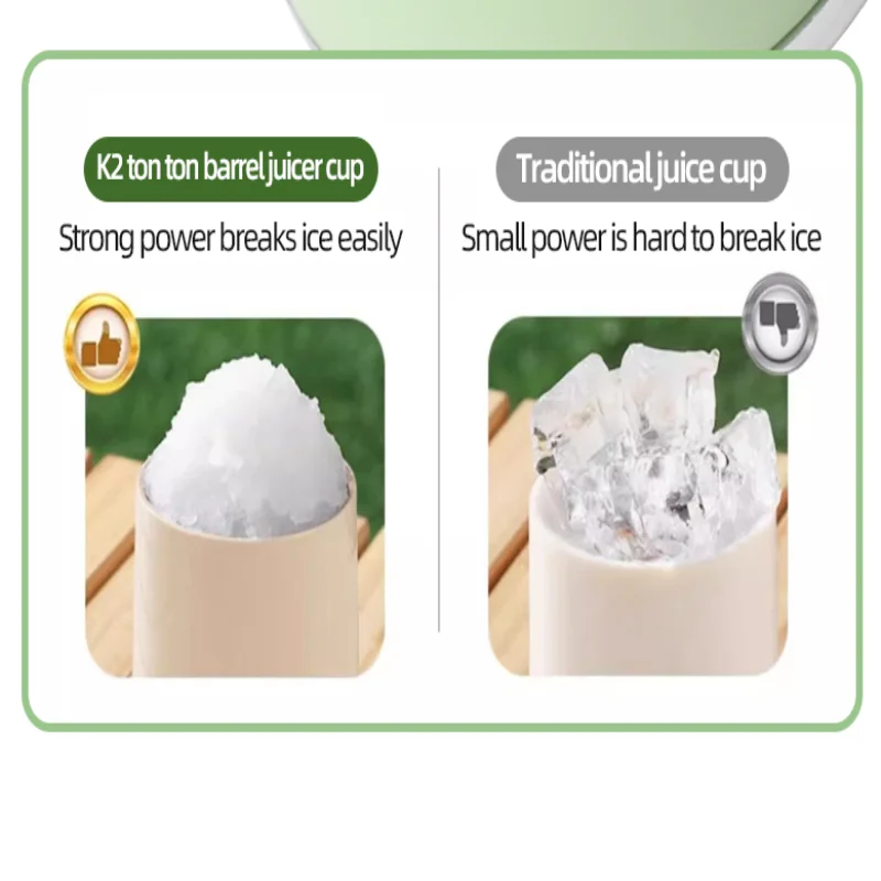 C005-Green 1 قطعة، كوب عصير كهربائي محمول قابل لإعادة الشحن عبر USB، سعة كبيرة 27.05 أونصة، عصارة فواكه متعددة الوظائف، خلاط صغير